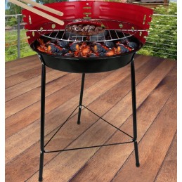 Nešiojamos apvalios briketinės sodo anglies kepsninės stovyklavimui