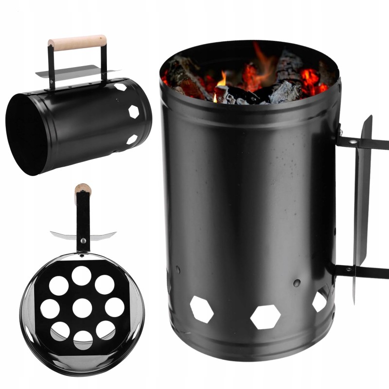 Kaminas šašlykinei uždegti, anglių laužas, didelis briketinis ugnies starteris