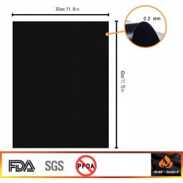 6x tefloninis grilio kilimėlis ant grotelių kepimo skardos BBQ rinkinys 40x30