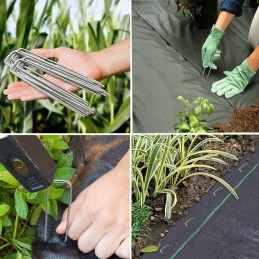 Stiprūs cinkuoto metalo kaiščiai agrotekstilei agrotekstilei ankeriai kaiščiai 100 vnt.