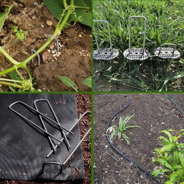 Stiprūs cinkuoto metalo kaiščiai agrotekstilei agrotekstilei ankeriai kaiščiai 100 vnt.