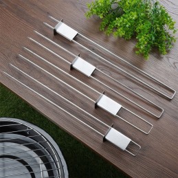 Plieniniai dvigubi kebabo iešmai, 36 cm, 4 vnt