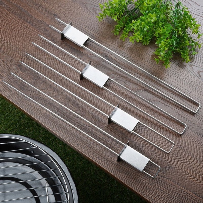 Plieniniai dvigubi kebabo iešmai, 36 cm, 4 vnt