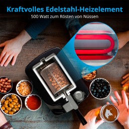 Prietaisas riešutams skrudinti ir skrudinti mediam 500w