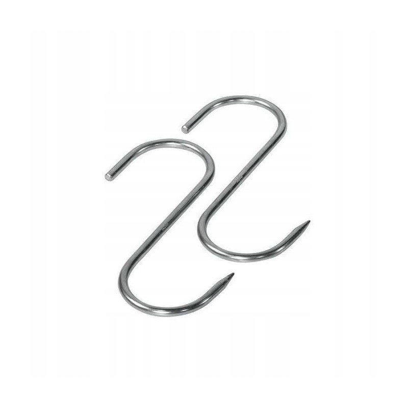 4 plieninių mėsos ir žuvies rūkymo kabliukų rinkinys, 110x5mm