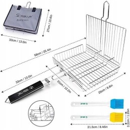 Krepšelis daržovėms, žuviai ir mėsai kepti ant grotelių