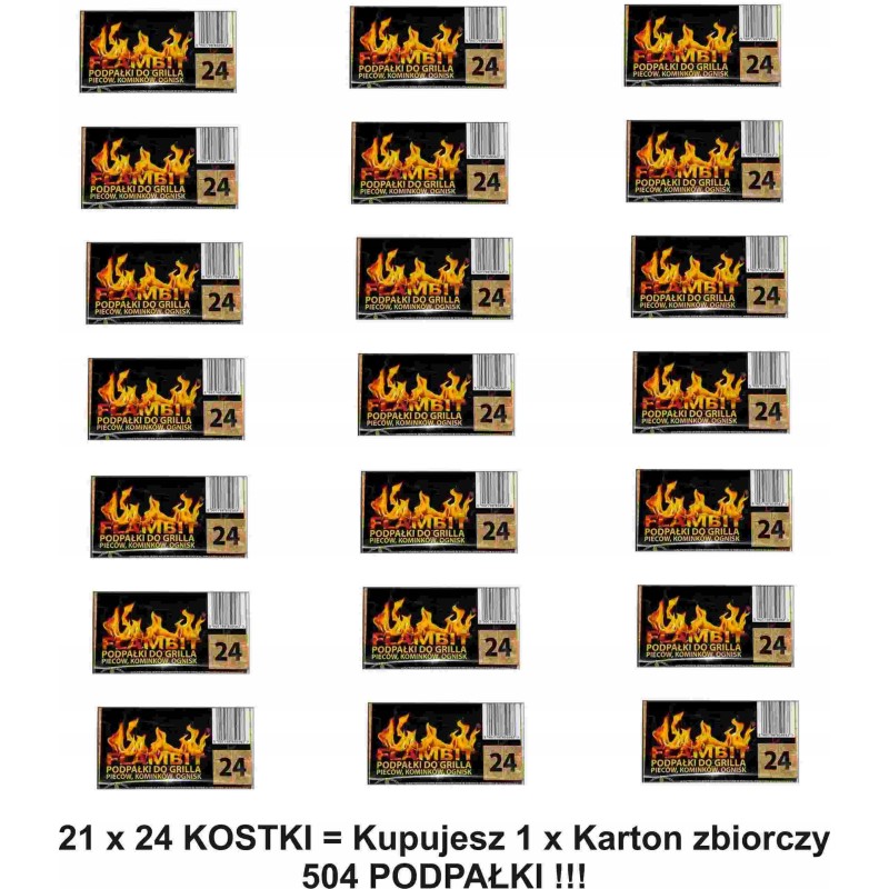 Flambitas, pilkas, 21 pak. x 24 kubeliai  pagrindinė dėžutė 504 kubeliai!!!