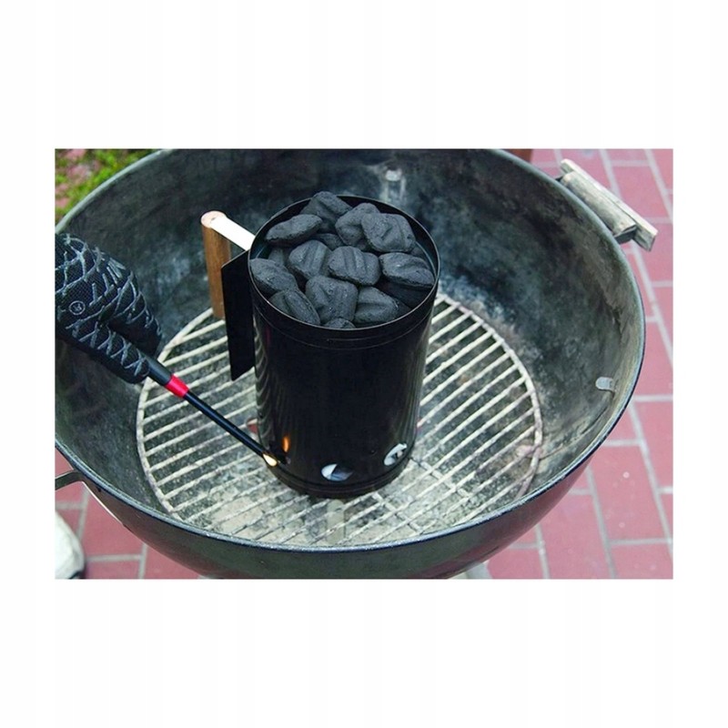 Kaminas anglims, briketams, griliui apšviesti