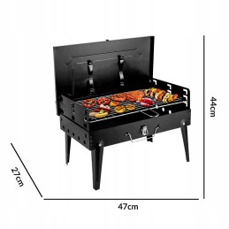 Turistinė nešiojama anglių kepsninė, sulankstoma kempingo kepsninė, erdvus lagaminas
