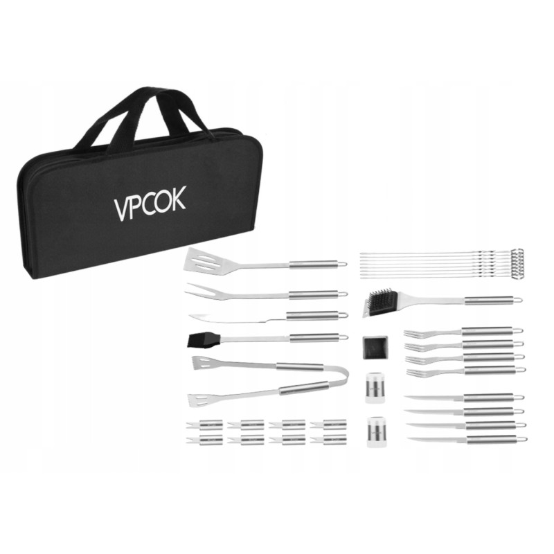 Vokiškas kepsninės reikmenų rinkinys, indai, 33 vnt