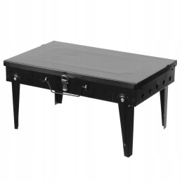 Turistinė sodo grilis, nešiojamas sulankstomas kepsninės lagaminas + priedai (mentė, šakutė, žnyplės)