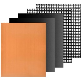 Tefloninių grilio kilimėlių rinkinys, 5 vnt., kepsninės kilimėliai, bbq tinklelis