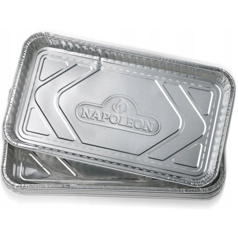 Napoleoni suured hõbedased alumiiniumist grilli tilgaalused 14x8 tolli 5tk