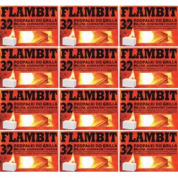 Flambit kūrenimas griliui, viryklėms ir židiniams, baltas kubas, rinkinys 12x32 vnt.