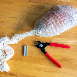 Tinklinis gofruotojas mėsos tinkliniams žarnyno žarnoms, 60 spaustukų