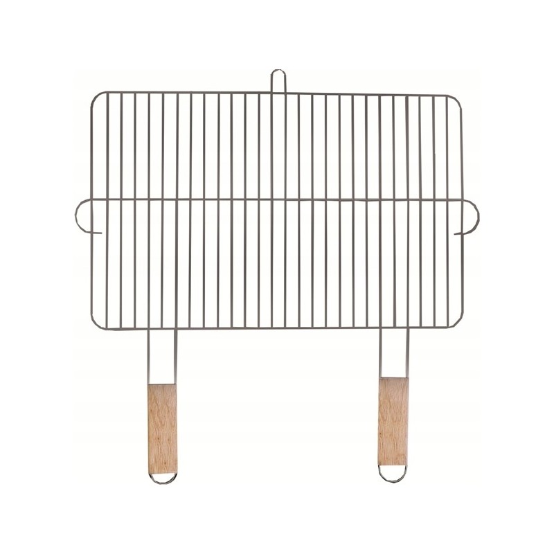 Grilio grotelės su medinėmis rankenomis