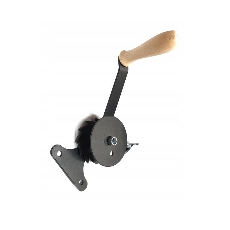 Grilio ritė, trikojis grotelėms reguliuoti, medinė rankena