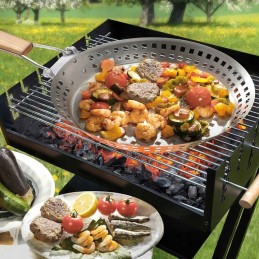 Terasest grillpann, rest, kamin, 30 cm, ümmargune grill