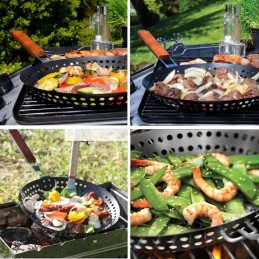 Terasest grillpann, rest, kamin, 30 cm, ümmargune grill