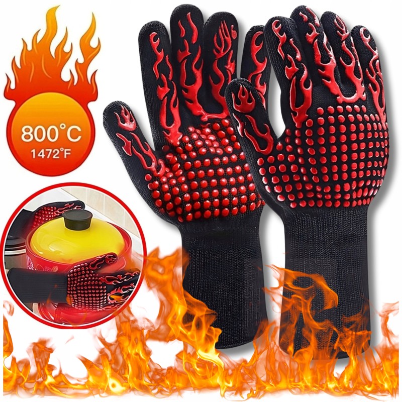 ✴️Karščiui atsparios orkaitės grilio pirštinės, 2 vnt