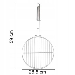 Grilio grotelės, apvalios, nerūdijančio plieno, krepšelis daržovėms, žuviai, mėsai kepti, 28,5 cm