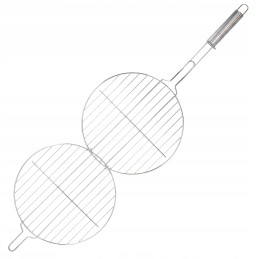 Grilio grotelės, apvalios, nerūdijančio plieno, krepšelis daržovėms, žuviai, mėsai kepti, 28,5 cm