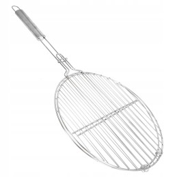 Grilio grotelės, apvalios, nerūdijančio plieno, krepšelis daržovėms, žuviai, mėsai kepti, 28,5 cm