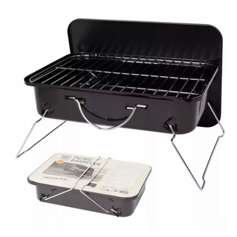 Nešiojama pikniko kepsninė 35x25cm daugkartinio naudojimo anglis turistinė kepsninė