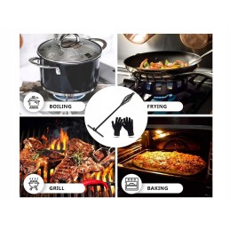 Grilio priedai, puodo kilimėlis, pirštinė, kabliukas, 5 vnt