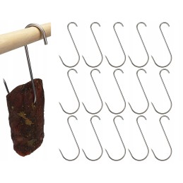 Kabliukas kumpio mėsai s18 liuksai 4mm 18cm inox 20 vnt.