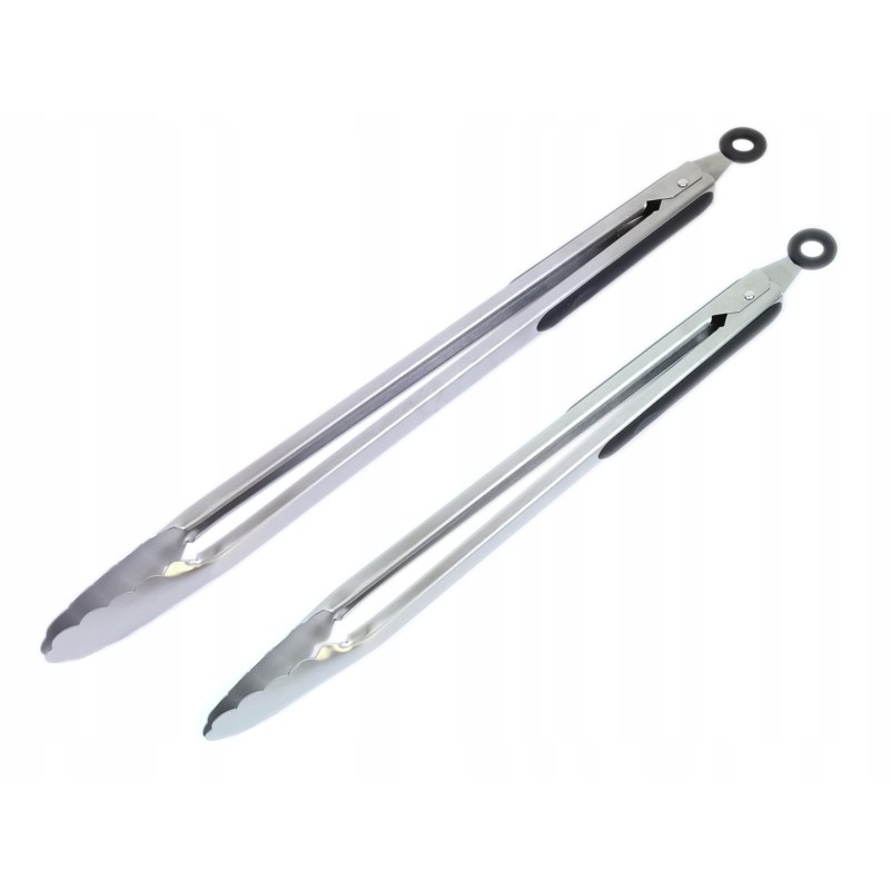 Dviejų didelių virtuvinių žnyplių rinkinys griliui su letenėlėmis