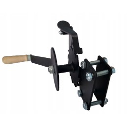 Grilio ritė, trikojis grotelėms reguliuoti, medinė rankena