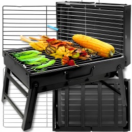 Sulankstomas grilis xl 36x29 cm turistinis nešiojamas anglies lagaminas su rankena