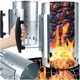 ⚡️Dūmtraukis anglims, briketams, griliui, ugniai židinyje uždegti