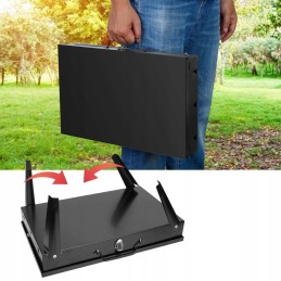 Turistinė nešiojama anglių kepsninė, sulankstoma kempingo kepsninė, erdvus lagaminas