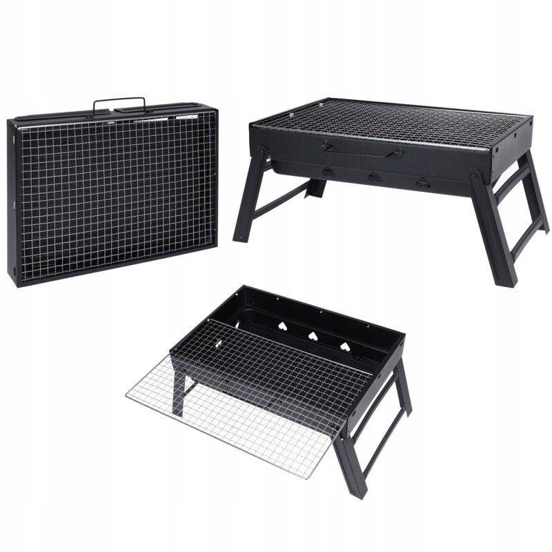 Sulankstomos turistinės anglies kepsninės 43x29cm