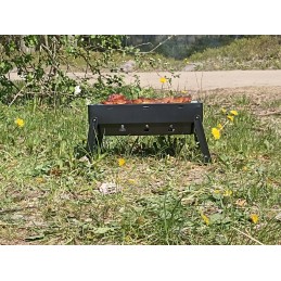 Mini turistinė anglių kepsninė, nešiojamas lagaminas
