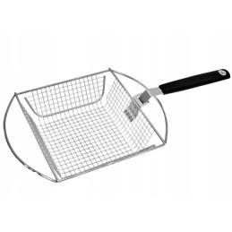 Basket with removable handle for grilling vegetables