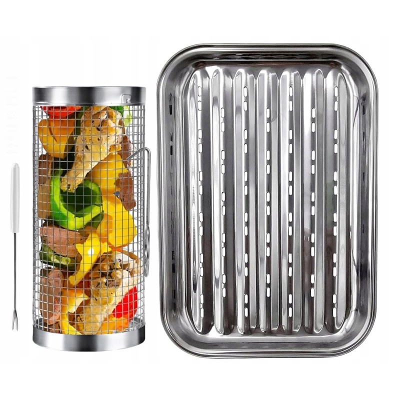 Grilio krepšelis + plieninis grilio padėklas