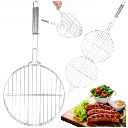 Nerūdijančio plieno grilio grotelės, apvalus krepšelis žuviai, daržovėms, mėsai kepti, 28,5 cm