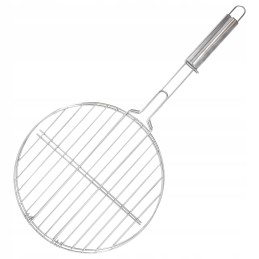 Nerūdijančio plieno grilio grotelės, apvalus krepšelis žuviai, daržovėms, mėsai kepti, 28,5 cm