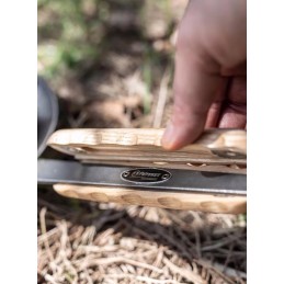 Medinis magnetinis laikiklis ketaus keptuvėms petromax medinė rankena