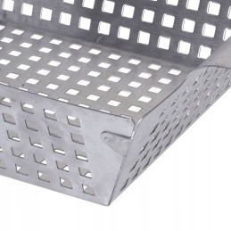 Krepšelis, perforuota plieninė grilio plokštė daržovėms, mėsai ir žuviai