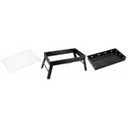 Turistinis grilis su anglimis, nešiojamas lagaminas, grotelės