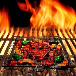 Grilling rack, tray, grill plate, rectangular steel 68x44 cm