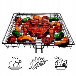 Grilling rack, tray, grill plate, rectangular steel 68x44 cm