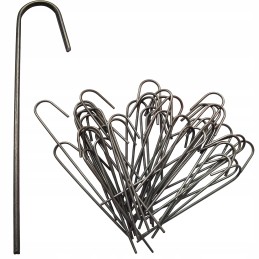 Metaliniai smeigtukai įvairių tipų agrotekstilei, agrotekstilei ir geotekstilei tvirtinti prie žemės, taip pat smeigtukai kurmių