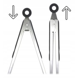 2x plieninės grilio žnyplės 40 ir 45 cm šepetys