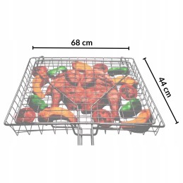 Grilling rack, tray, grill plate, rectangular steel 68x44 cm