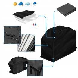 Vandeniui atsparus grilio dangtis dujiniam griliui stiprus anti UV 145x61x117 cm